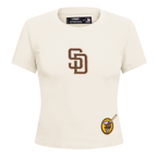 MLB SAN DIEGO PADRES GAME DAY CLASSICS WOMEN'S SINGLE JERSEY BABY DOLL TOP (EGGSHELL)