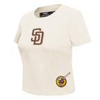 MLB SAN DIEGO PADRES GAME DAY CLASSICS WOMEN'S SINGLE JERSEY BABY DOLL TOP (EGGSHELL)