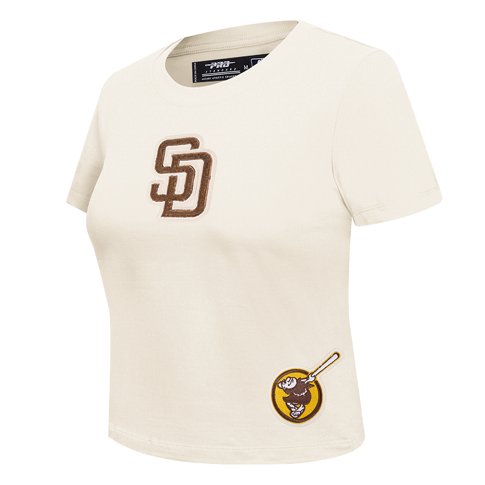 MLB SAN DIEGO PADRES GAME DAY CLASSICS WOMEN'S SINGLE JERSEY BABY DOLL TOP (EGGSHELL)