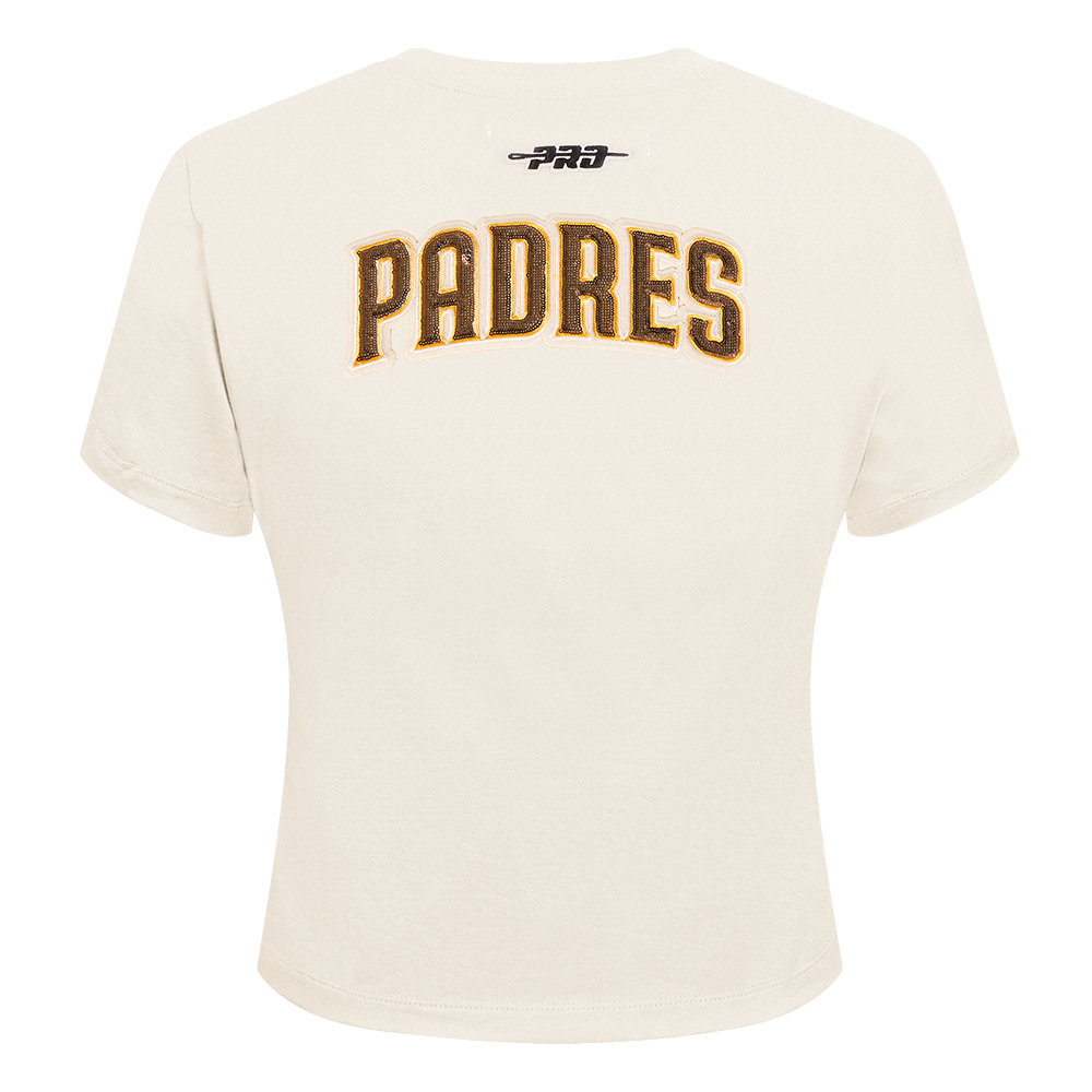 MLB SAN DIEGO PADRES GAME DAY CLASSICS WOMEN'S SINGLE JERSEY BABY DOLL TOP (EGGSHELL)