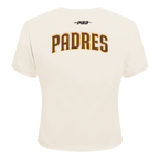 MLB SAN DIEGO PADRES GAME DAY CLASSICS WOMEN'S SINGLE JERSEY BABY DOLL TOP (EGGSHELL)