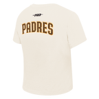 MLB SAN DIEGO PADRES GAME DAY CLASSICS WOMEN'S SINGLE JERSEY BABY DOLL TOP (EGGSHELL)