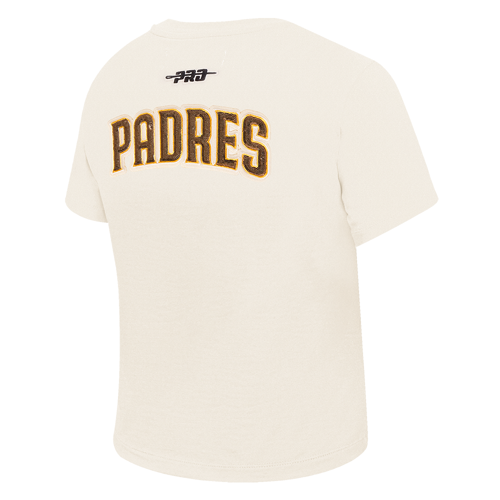 MLB SAN DIEGO PADRES GAME DAY CLASSICS WOMEN'S SINGLE JERSEY BABY DOLL TOP (EGGSHELL)