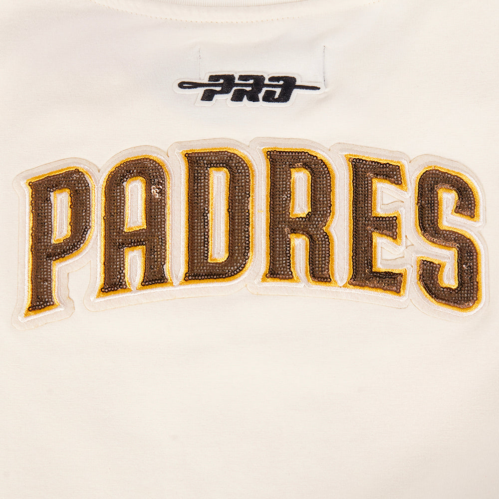 MLB SAN DIEGO PADRES GAME DAY CLASSICS WOMEN'S SINGLE JERSEY BABY DOLL TOP (EGGSHELL)