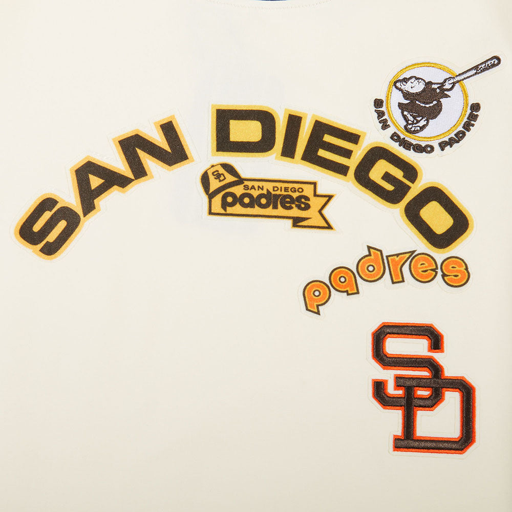 MLB SAN DIEGO PADRES RETRO CASCADE WOMEN'S RINGER TEE (EGGSHELL/ BLACK)