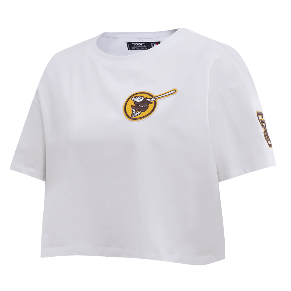MLB SAN DIEGO PADRES CLASSIC WOMEN'S BOXY TOP (WHITE)