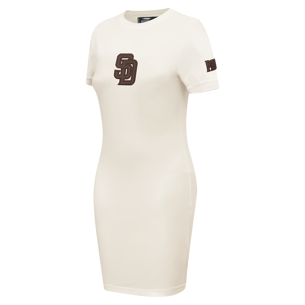 MLB SAN DIEGO PADRES TRIPLE TONAL BODYCON WOMEN'S DRESS (EGGSHELL)