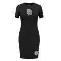 MLB SAN DIEGO PADRES REVERSE FRENCH TERRY WOMEN'S BODYCON DRESS (BLACK)