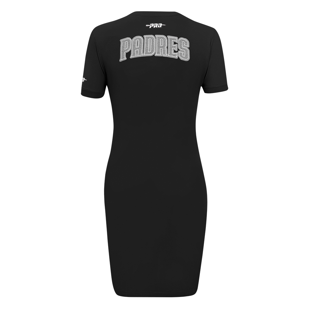 MLB SAN DIEGO PADRES REVERSE FRENCH TERRY WOMEN'S BODYCON DRESS (BLACK)