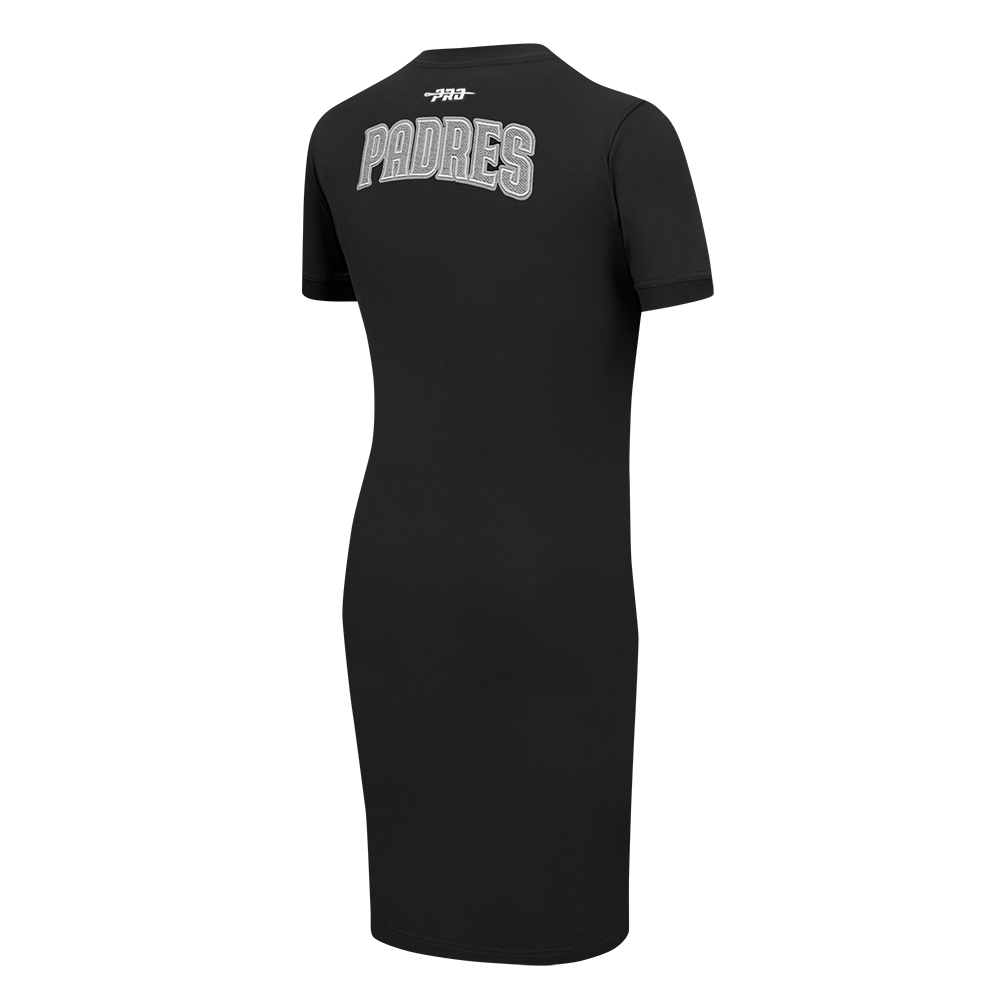 MLB SAN DIEGO PADRES REVERSE FRENCH TERRY WOMEN'S BODYCON DRESS (BLACK)