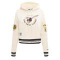 MLB SAN DIEGO PADRES RETRO CLASSIC CHANDAIL À CAPUCHON COURT CÔTELÉ POUR FEMME (COQUILLE D'ŒUF/NOIR)