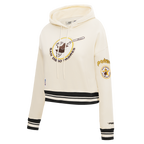 MLB SAN DIEGO PADRES RETRO CLASSIC CHANDAIL À CAPUCHON COURT CÔTELÉ POUR FEMME (COQUILLE D'ŒUF/NOIR)