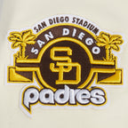 MLB SAN DIEGO PADRES RETRO CLASSIC CHANDAIL À CAPUCHON COURT CÔTELÉ POUR FEMME (COQUILLE D'ŒUF/NOIR)
