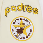 MLB SAN DIEGO PADRES RETRO CLASSIC CHANDAIL À CAPUCHON COURT CÔTELÉ POUR FEMME (COQUILLE D'ŒUF/NOIR)