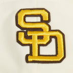 MLB SAN DIEGO PADRES RETRO CLASSIC CHANDAIL À CAPUCHON COURT CÔTELÉ POUR FEMME (COQUILLE D'ŒUF/NOIR)