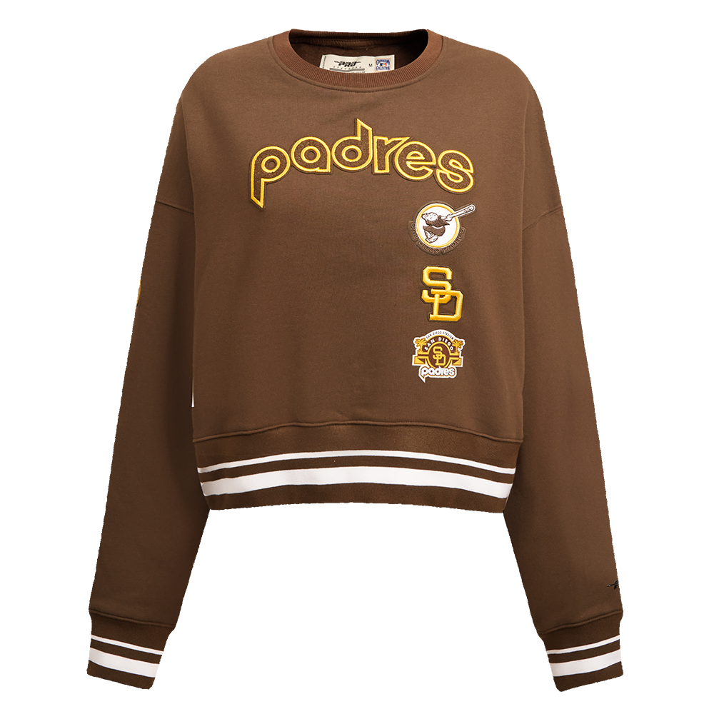 MLB SAN DIEGO PADRES RETRO CLASSIC CHANDAIL À COL ROND CÔTELÉ POUR FEMME (BRUN)
