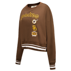 MLB SAN DIEGO PADRES RETRO CLASSIC CHANDAIL À COL ROND CÔTELÉ POUR FEMME (BRUN)