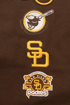 MLB SAN DIEGO PADRES RETRO CLASSIC CHANDAIL À COL ROND CÔTELÉ POUR FEMME (BRUN)