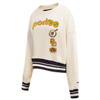 MLB SAN DIEGO PADRES RETRO CLASSIC CHANDAIL À COL ROND CÔTELÉ POUR FEMME (COQUILLE D'ŒUF/NOIR)