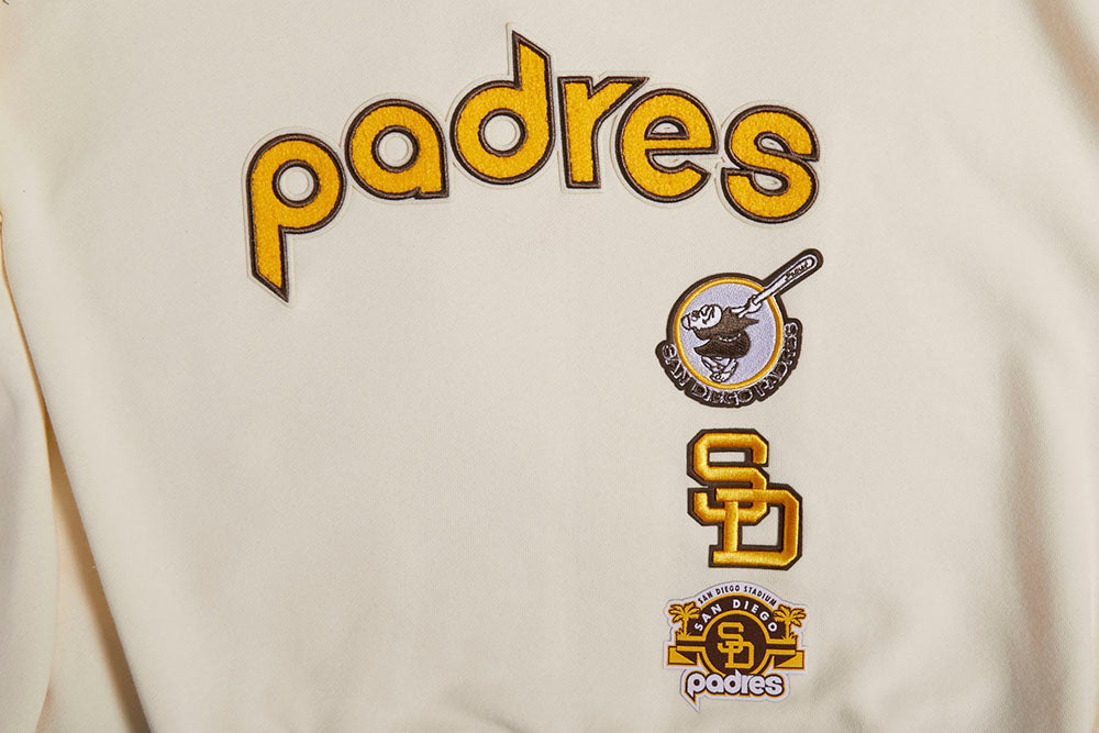 MLB SAN DIEGO PADRES RETRO CLASSIC CHANDAIL À COL ROND CÔTELÉ POUR FEMME (COQUILLE D'ŒUF/NOIR)