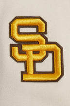 MLB SAN DIEGO PADRES RETRO CLASSIC CHANDAIL À COL ROND CÔTELÉ POUR FEMME (COQUILLE D'ŒUF/NOIR)