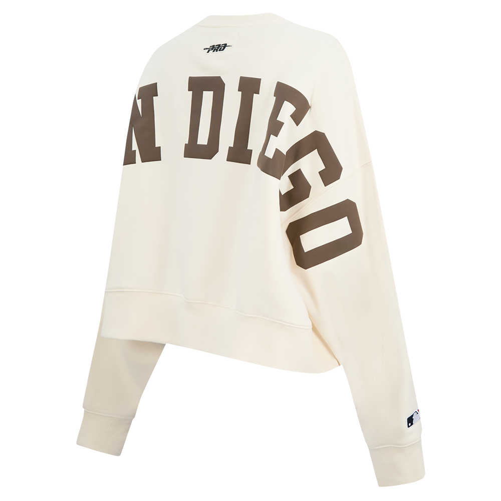 MLB SAN DIEGO PADRES WINGSPAN WOMEN'S FLEECE CREWNECK (EGGSHELL)