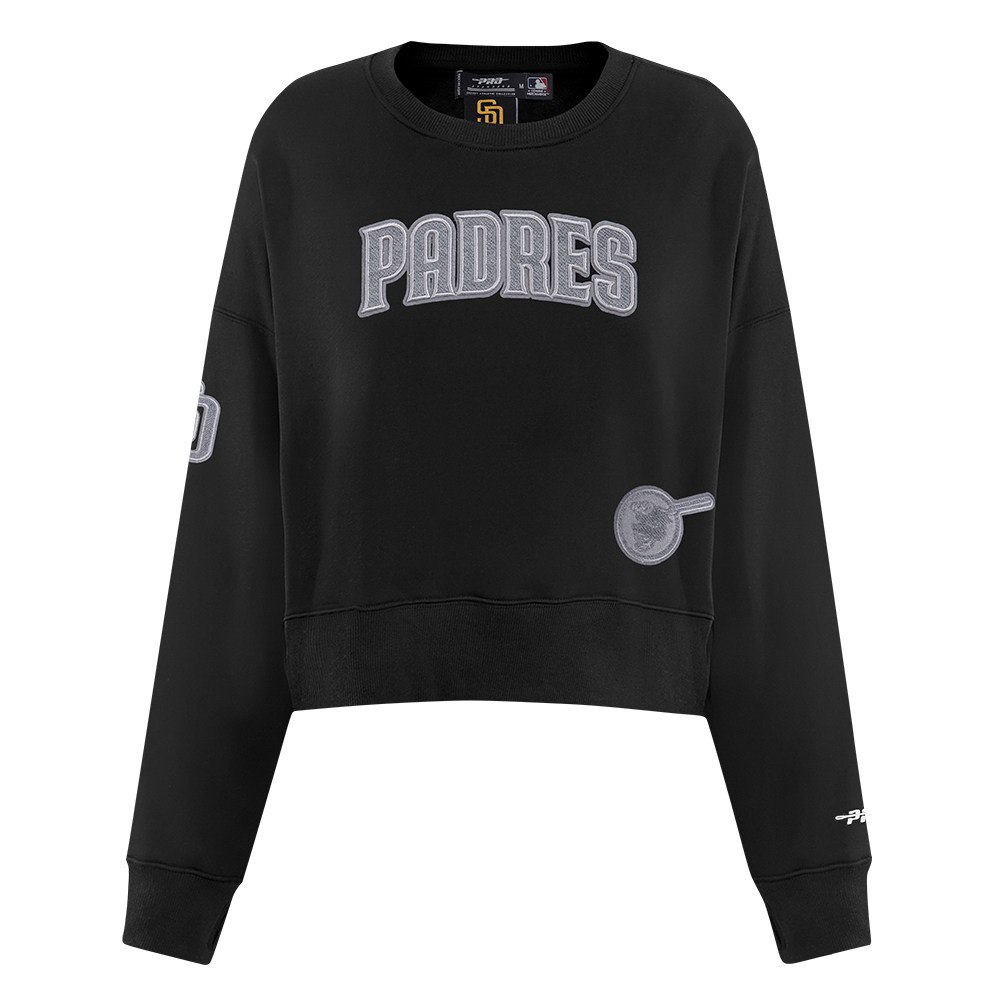 MLB SAN DIEGO PADRES REVERSE FRENCH TERRY CHANDAIL À COL ROND EN MOLLETON POUR FEMME (NOIR)