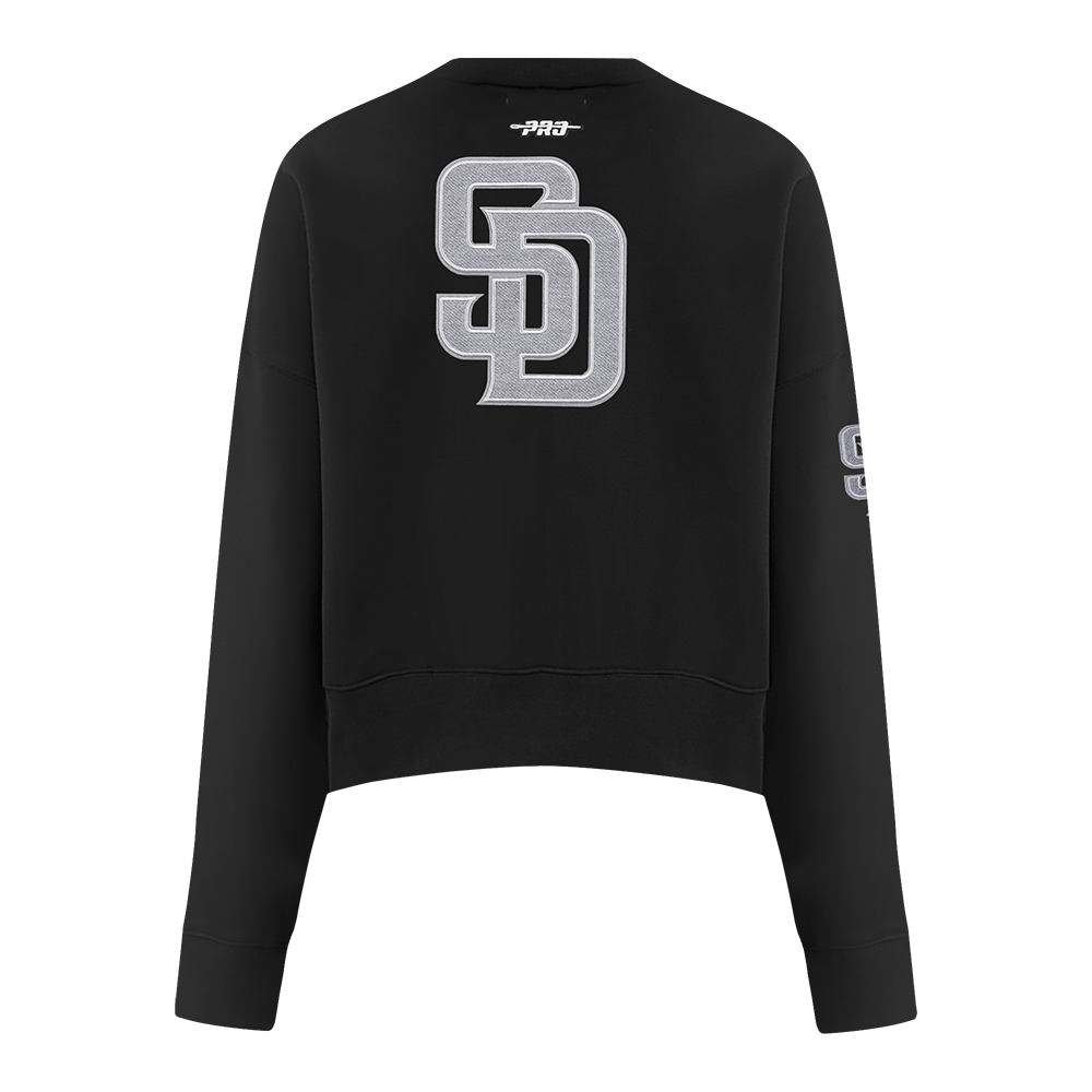 MLB SAN DIEGO PADRES REVERSE FRENCH TERRY CHANDAIL À COL ROND EN MOLLETON POUR FEMME (NOIR)