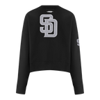 MLB SAN DIEGO PADRES REVERSE FRENCH TERRY CHANDAIL À COL ROND EN MOLLETON POUR FEMME (NOIR)