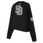 MLB SAN DIEGO PADRES REVERSE FRENCH TERRY CHANDAIL À COL ROND EN MOLLETON POUR FEMME (NOIR)