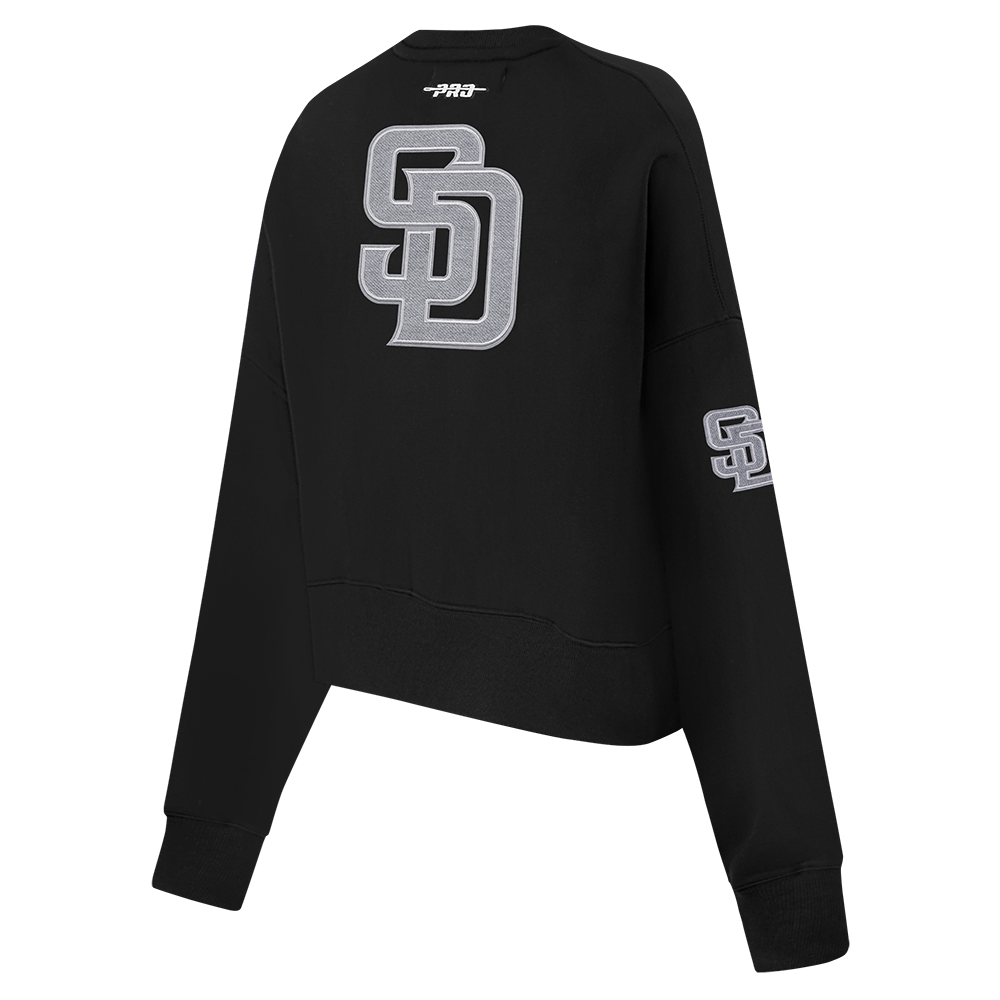 MLB SAN DIEGO PADRES REVERSE FRENCH TERRY CHANDAIL À COL ROND EN MOLLETON POUR FEMME (NOIR)