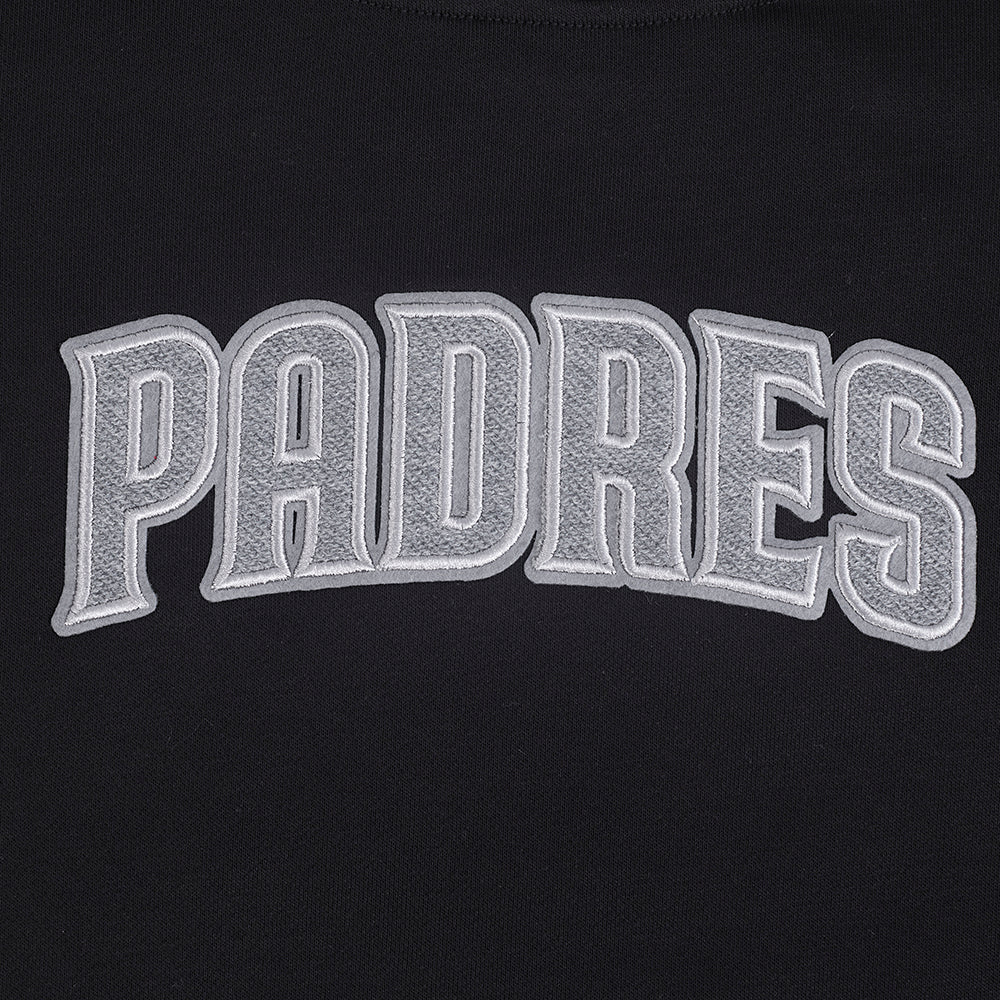 MLB SAN DIEGO PADRES REVERSE FRENCH TERRY CHANDAIL À COL ROND EN MOLLETON POUR FEMME (NOIR)