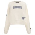 MLB SAN DIEGO PADRES REVERSE FRENCH TERRY CHANDAIL À COL ROND EN MOLLETON POUR FEMME (COQUILLE D'ŒUF)