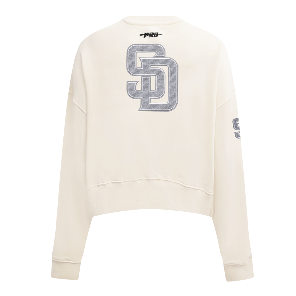 MLB SAN DIEGO PADRES REVERSE FRENCH TERRY CHANDAIL À COL ROND EN MOLLETON POUR FEMME (COQUILLE D'ŒUF)