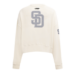 MLB SAN DIEGO PADRES REVERSE FRENCH TERRY CHANDAIL À COL ROND EN MOLLETON POUR FEMME (COQUILLE D'ŒUF)