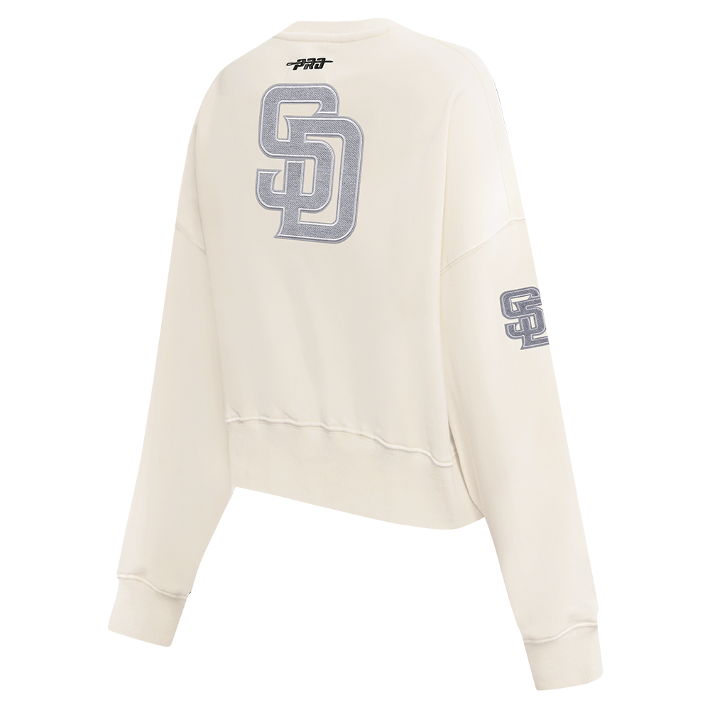 MLB SAN DIEGO PADRES REVERSE FRENCH TERRY CHANDAIL À COL ROND EN MOLLETON POUR FEMME (COQUILLE D'ŒUF)