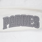 MLB SAN DIEGO PADRES REVERSE FRENCH TERRY WOMEN'S CROPPED FULL ZIP HOODIE (BLACK/GRAY/EGGSHELL)