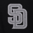 MLB SAN DIEGO PADRES REVERSE FRENCH TERRY WOMEN'S CROPPED FULL ZIP HOODIE (BLACK/GRAY/EGGSHELL)