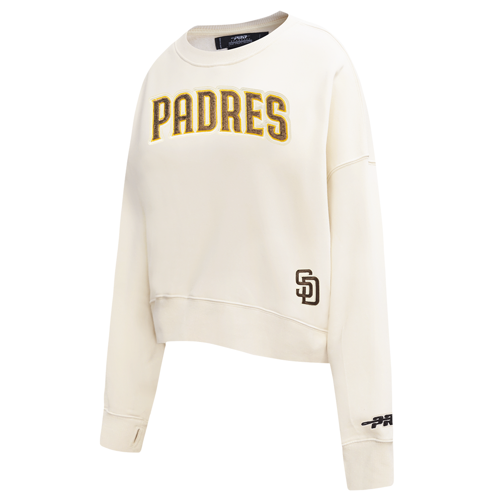 MLB SAN DIEGO PADRES GAME DAY CLASSICS WOMEN'S DOUBLE KNIT CREWNECK (EGGSHELL)