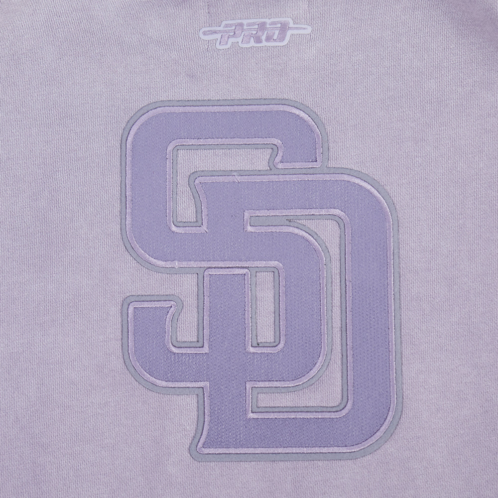 MLB SAN DIEGO PADRES WASHED CLASSIC WOMEN'S CREWNECK SWEATSHIRT (WASHED LILAC GRAY)