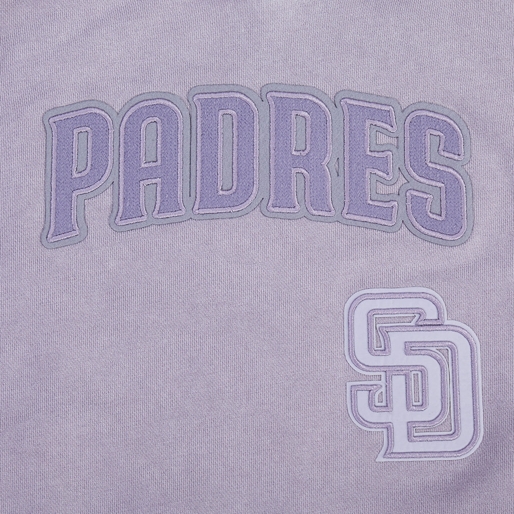 MLB SAN DIEGO PADRES WASHED CLASSIC WOMEN'S CREWNECK SWEATSHIRT (WASHED LILAC GRAY)