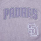 MLB SAN DIEGO PADRES WASHED CLASSIC WOMEN'S CREWNECK SWEATSHIRT (WASHED LILAC GRAY)