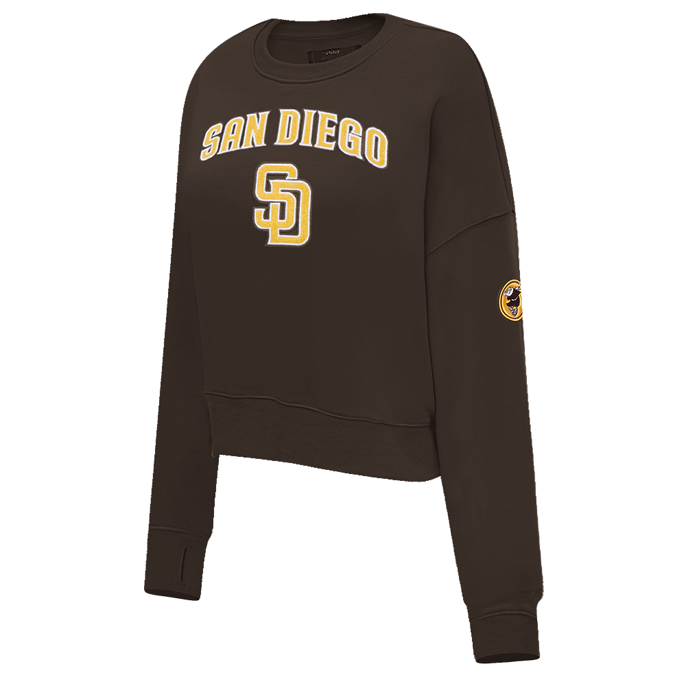 MLB SAN DIEGO PADRES CLASSIC WOMEN'S CREWNECK (BROWN)