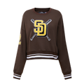 MLB SAN DIEGO PADRES CHANDAIL À COL ROND MASHUP CÔTELÉ POUR FEMME (BRUN)