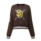 MLB SAN DIEGO PADRES CHANDAIL À COL ROND MASHUP CÔTELÉ POUR FEMME (BRUN)
