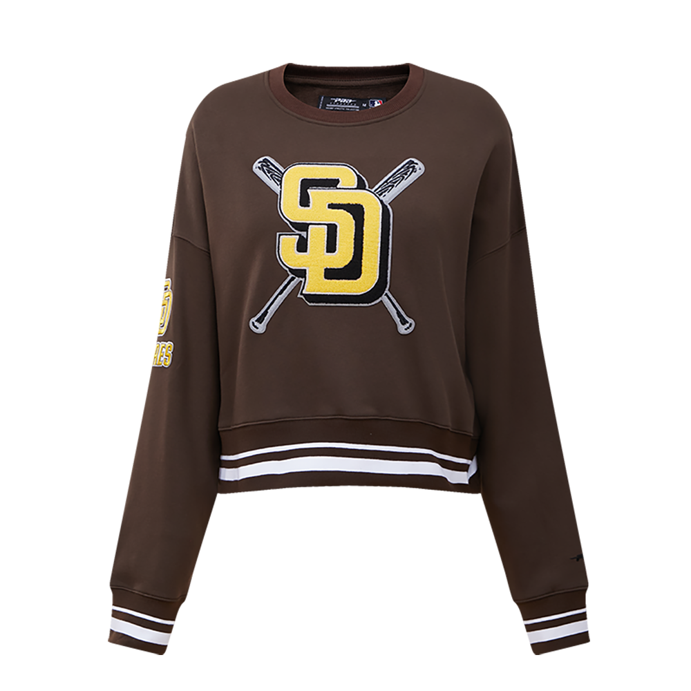 MLB SAN DIEGO PADRES CHANDAIL À COL ROND MASHUP CÔTELÉ POUR FEMME (BRUN)