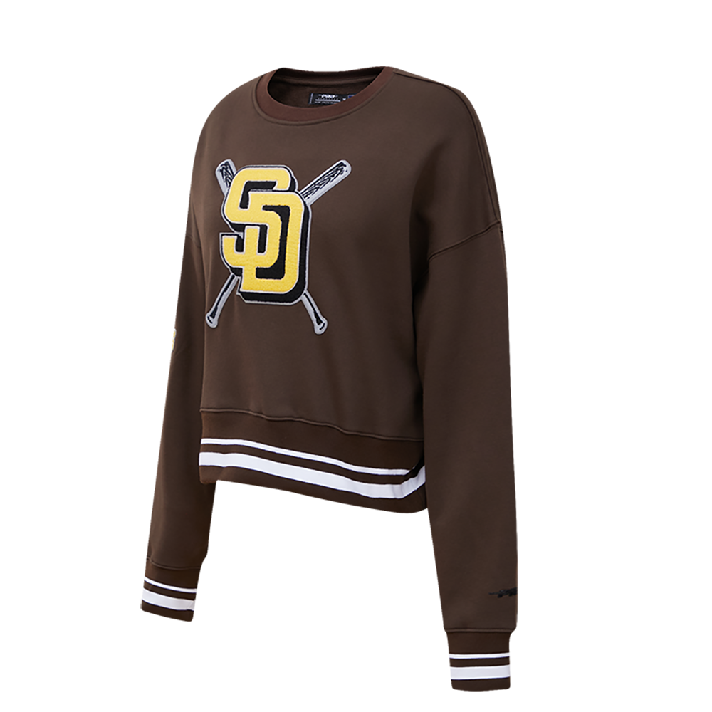 MLB SAN DIEGO PADRES CHANDAIL À COL ROND MASHUP CÔTELÉ POUR FEMME (BRUN)