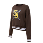 MLB SAN DIEGO PADRES CHANDAIL À COL ROND MASHUP CÔTELÉ POUR FEMME (BRUN)