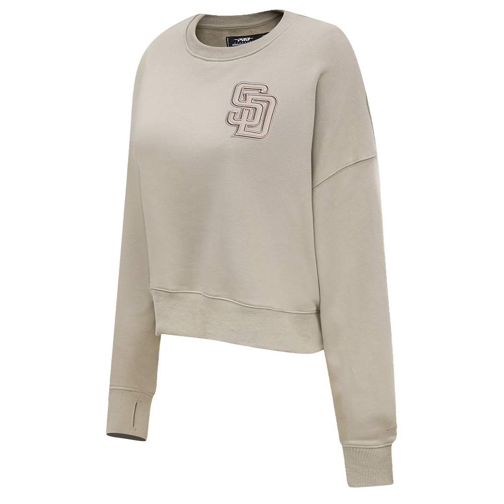 MLB SAN DIEGO PADRES NEUTRAL WOMEN'S CREWNECK (TAUPE)