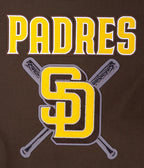 MLB SAN DIEGO PADRES MASH UP BLOUSON COLLÉGIAL EN LAINE À BORDS CÔTELÉS POUR FEMME (BRUN/BLANC)